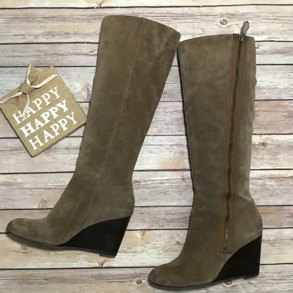 HOT Franco Sarto Wedge Boot GUC Brown Sz8 AMAZING!